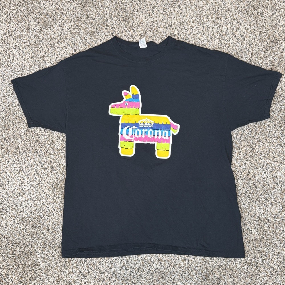 Corona Piñata, Beer Shirt Mens XL Black Short Sleeve Fruit Of The Loom Tag